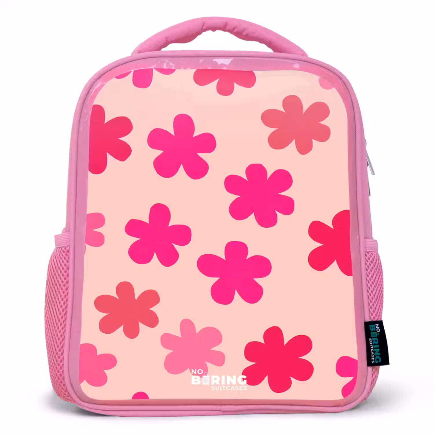 Roze bloemen Kinderrugzak - Roze middel -3d