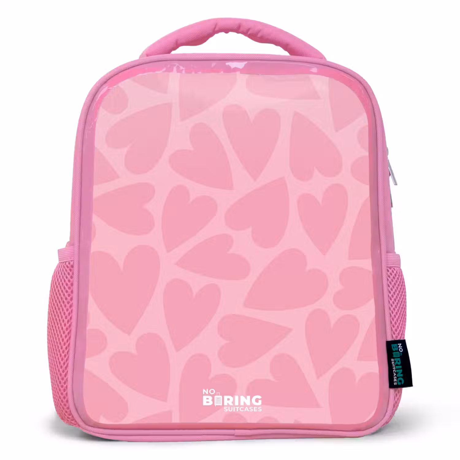 Roze hartjes patroon Kinderrugzak - Roze middel -3d