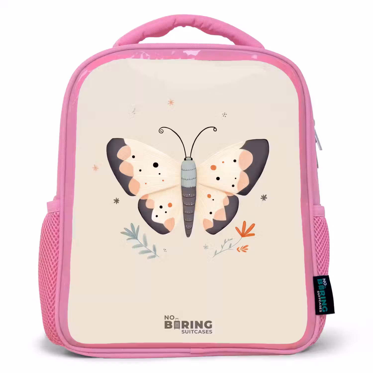 Vlinder in neutrale pastel kleuren Kinderrugzak - Roze middel -3d