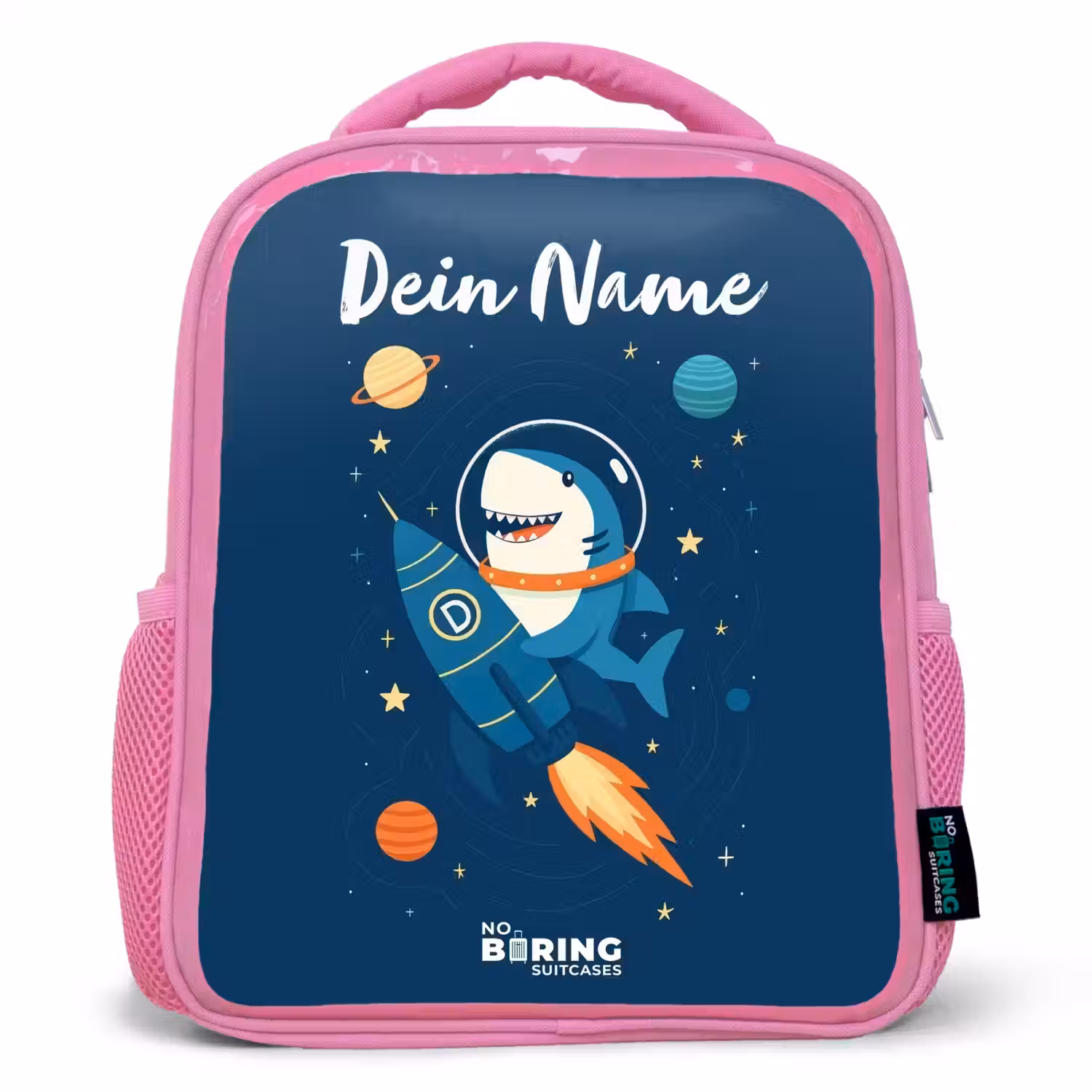 Dier - Ruimte - Planeet - Raket Kinderrugzak - Roze middel -3d