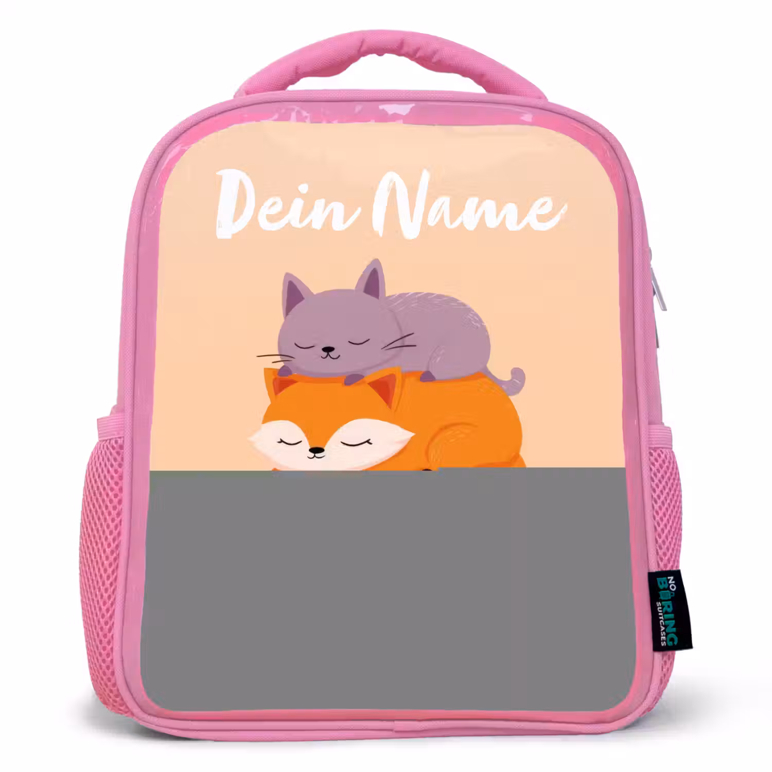 Dieren - Slapen - Samen Kinderrugzak - Roze middel -3d