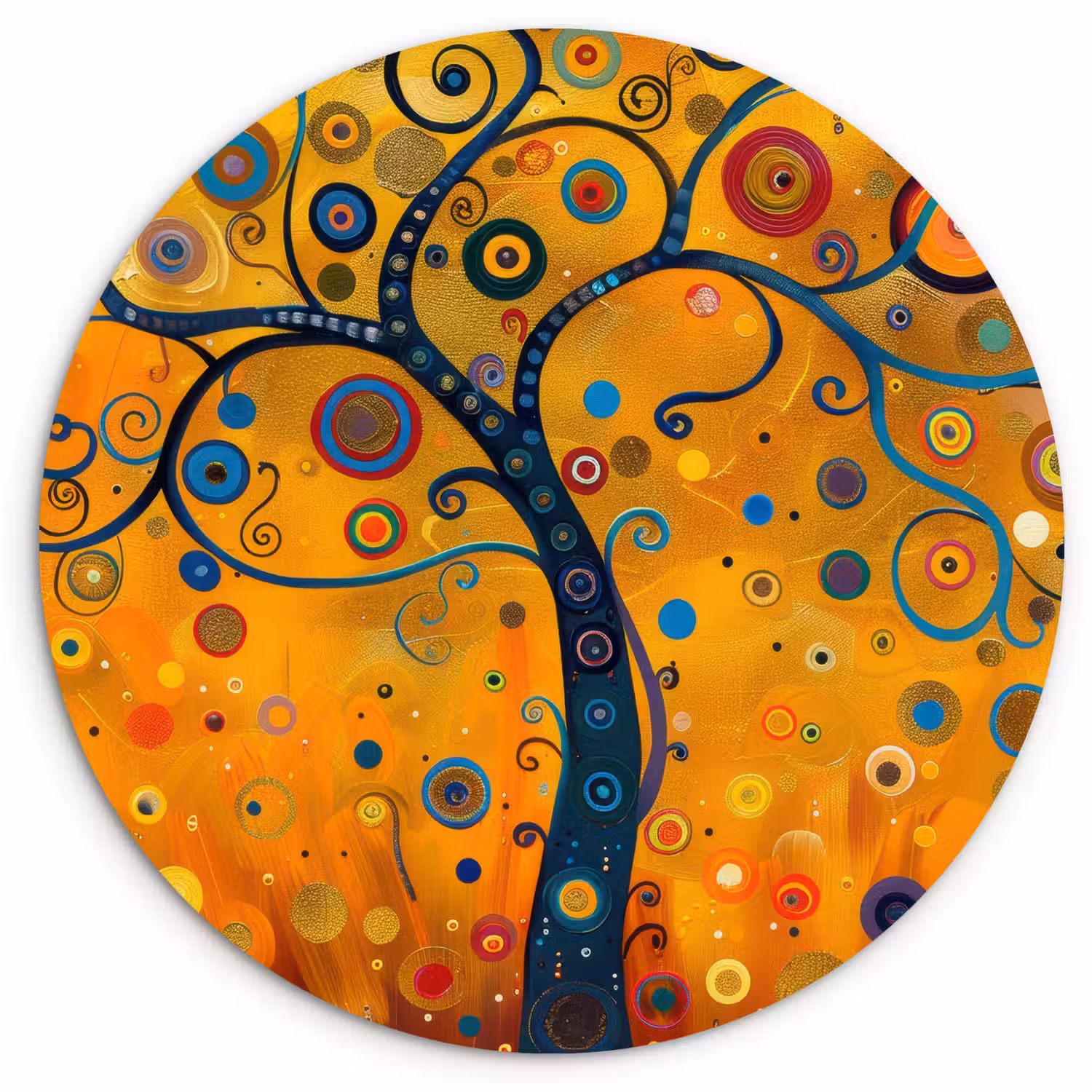 Abstract - Boom - Levensboom - Modern Wandcirkel kunststof plaat 5mm dik klein -3d