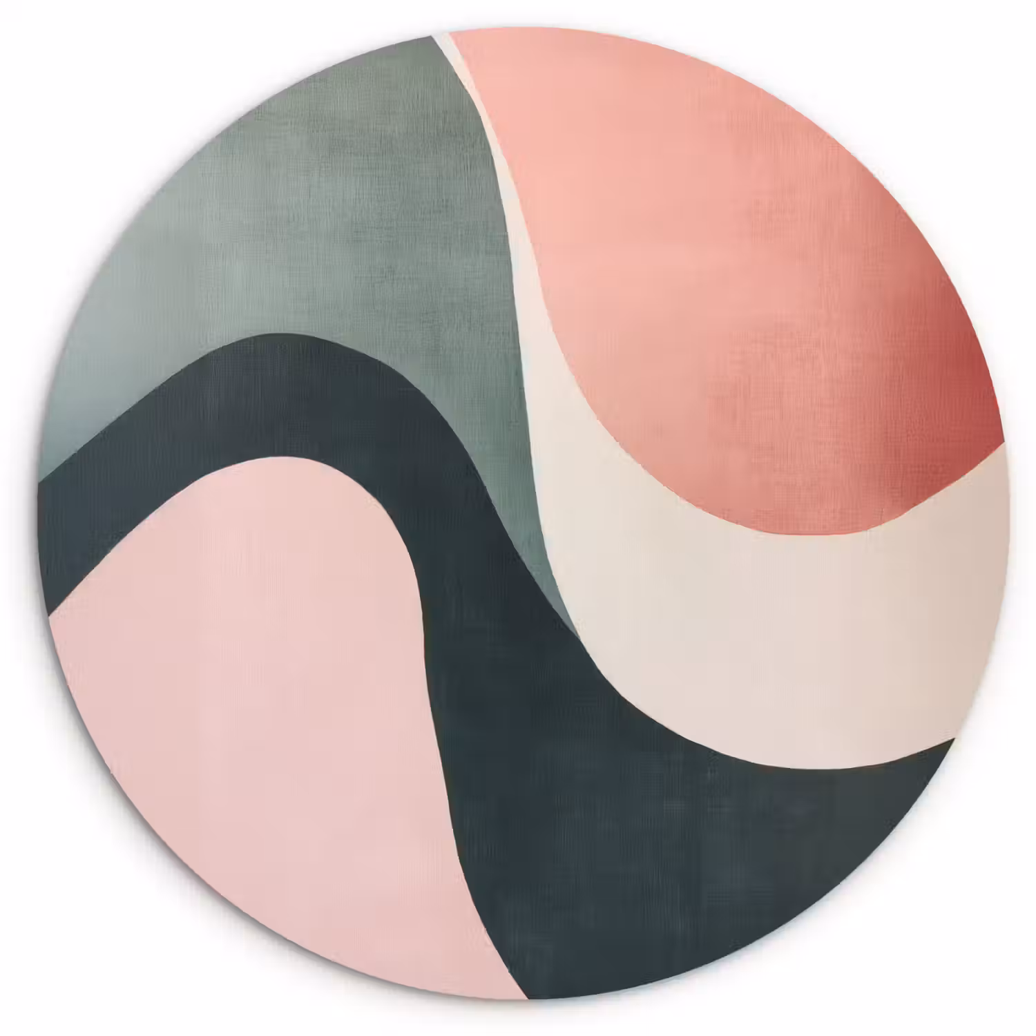 Abstract - Golven - Sierlijk - Roze Wandcirkel kunststof plaat 5mm dik klein -3d