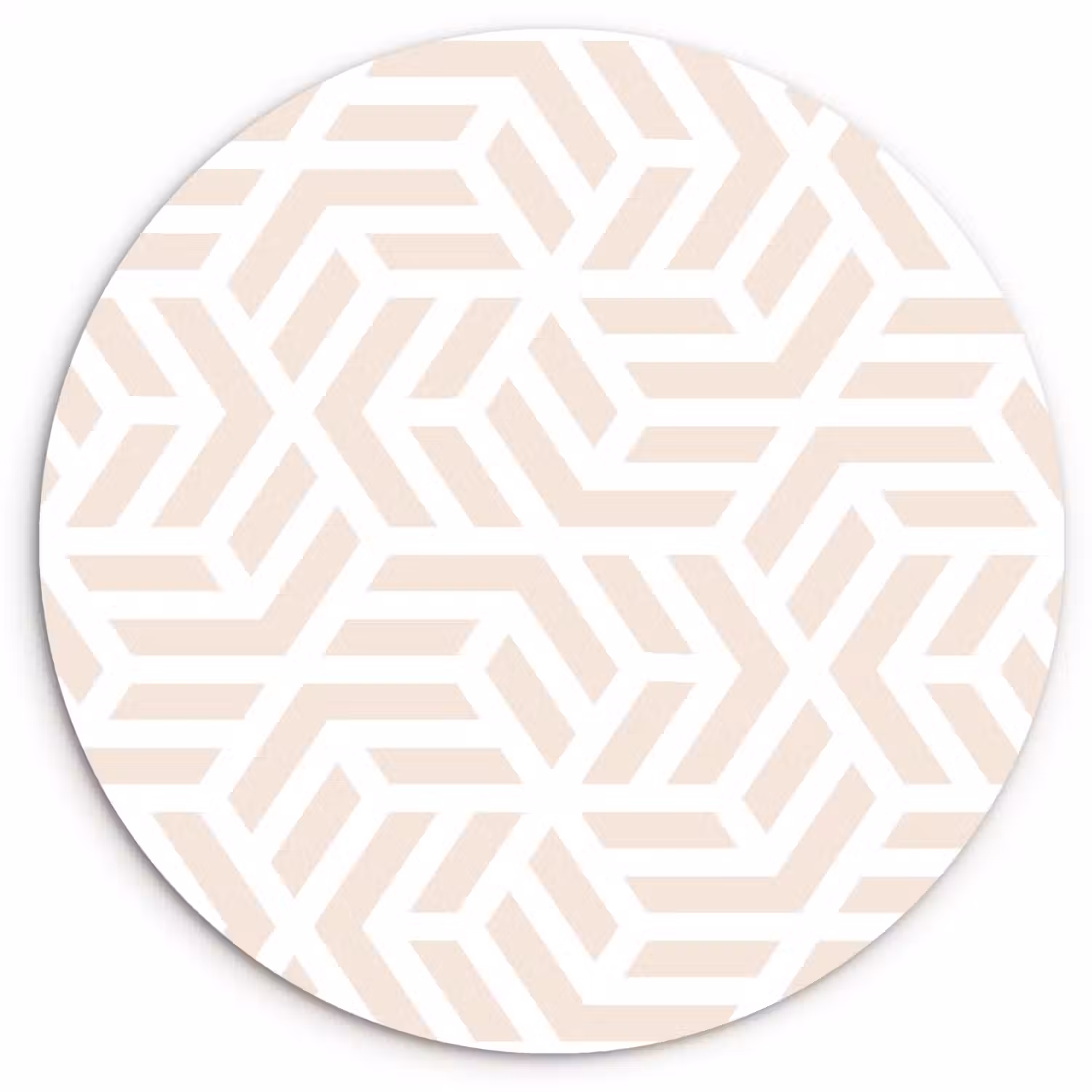Beige - Geometrie - Patronen - Abstract Wandcirkel kunststof plaat 5mm dik klein 188 -3d