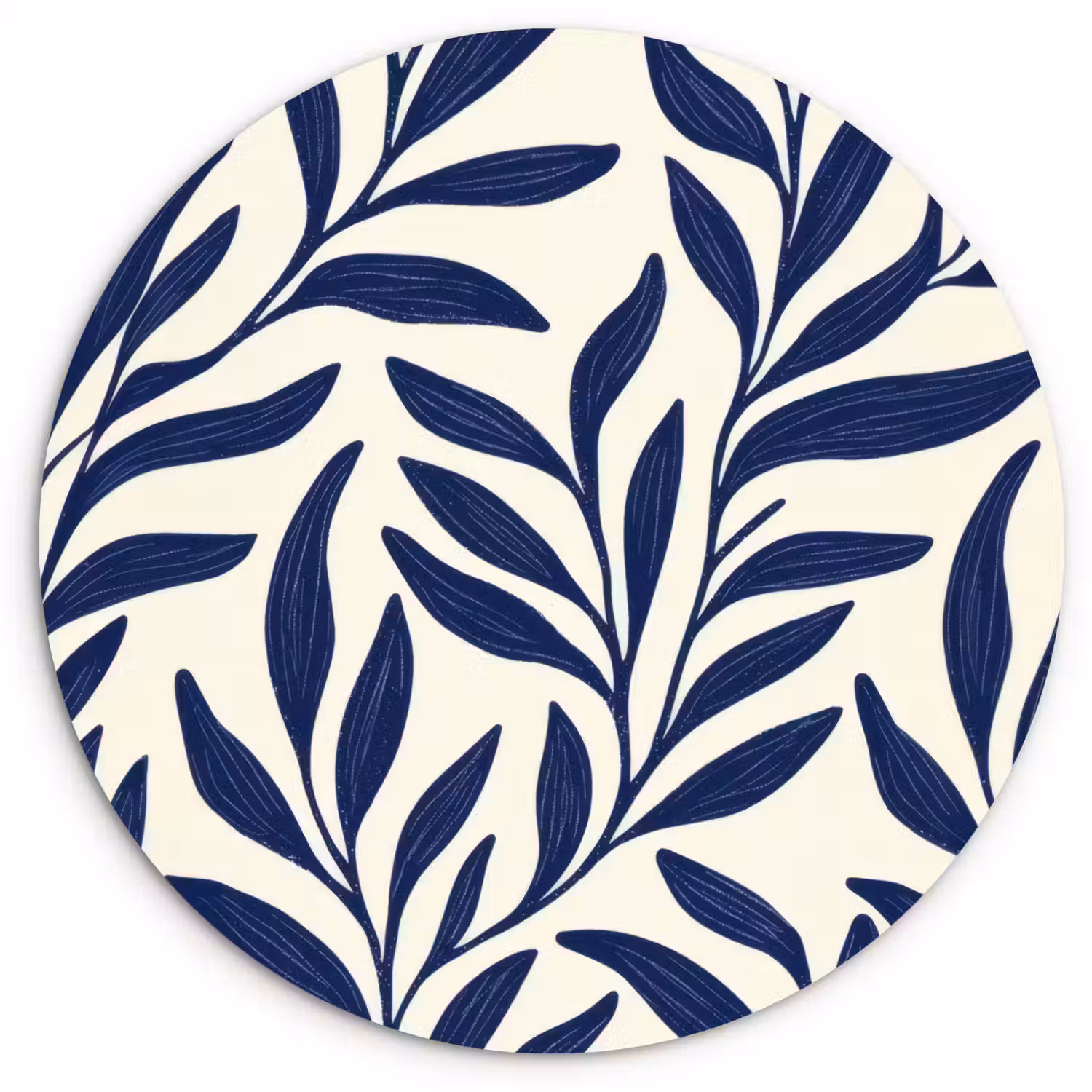Bladeren - Klimop - Donkerblauw Wandcirkel kunststof plaat 5mm dik klein -3d