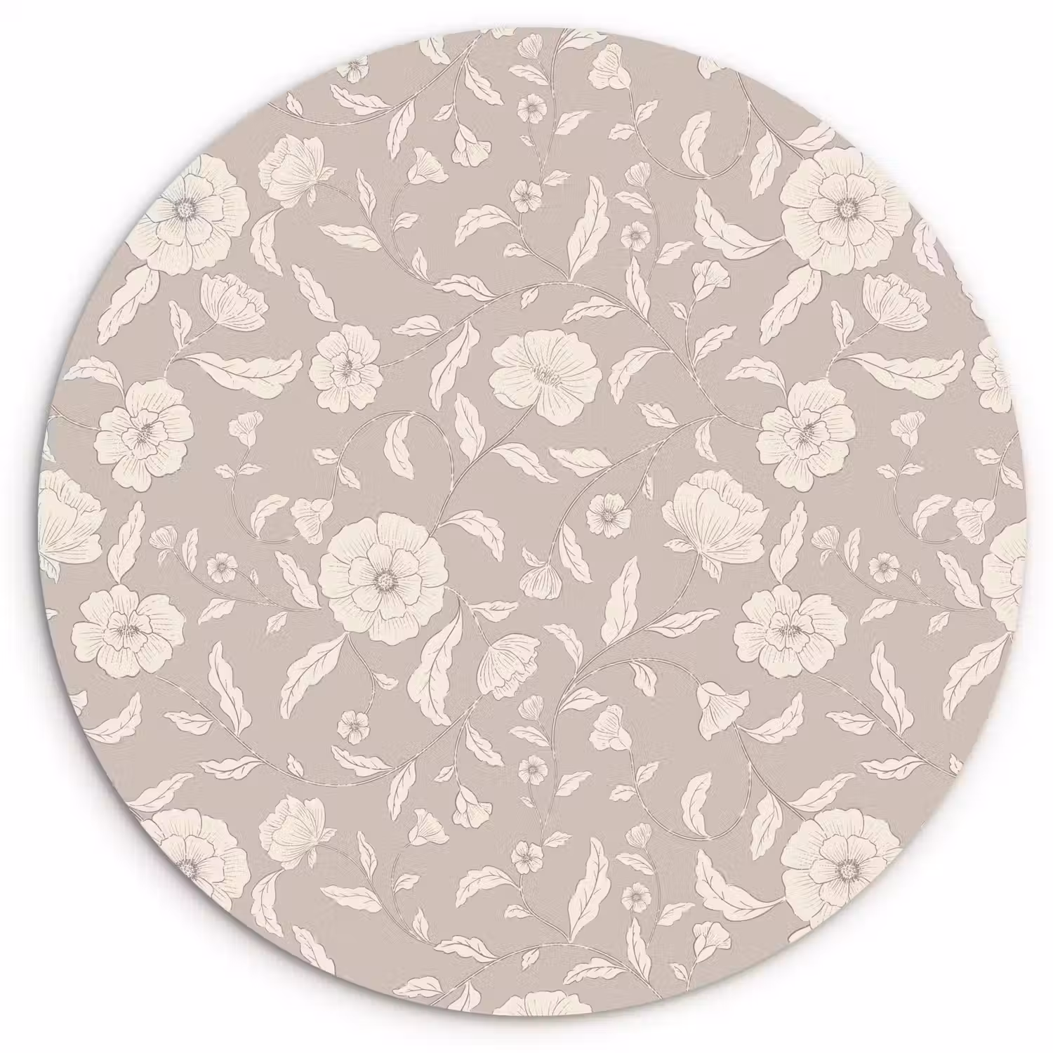 Bloemen - Blaadjes - Patroon Wandcirkel kunststof plaat 5mm dik klein 188 -3d