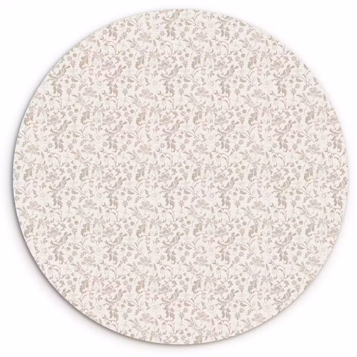 Bloemen - Patroon - Taupe Wandcirkel kunststof plaat 5mm dik klein 188 -3d