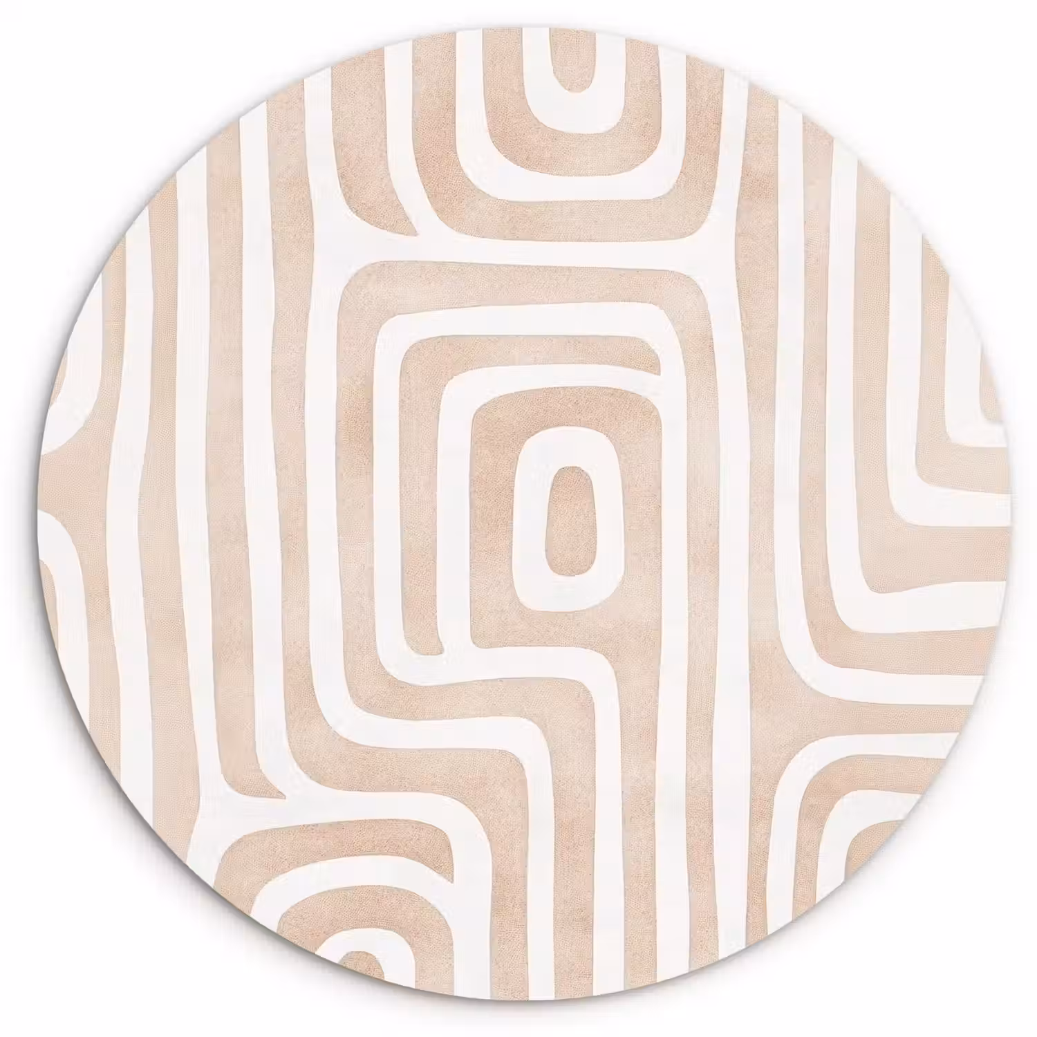 Decoratief - Labyrint - Beige Wandcirkel kunststof plaat 5mm dik klein -3d
