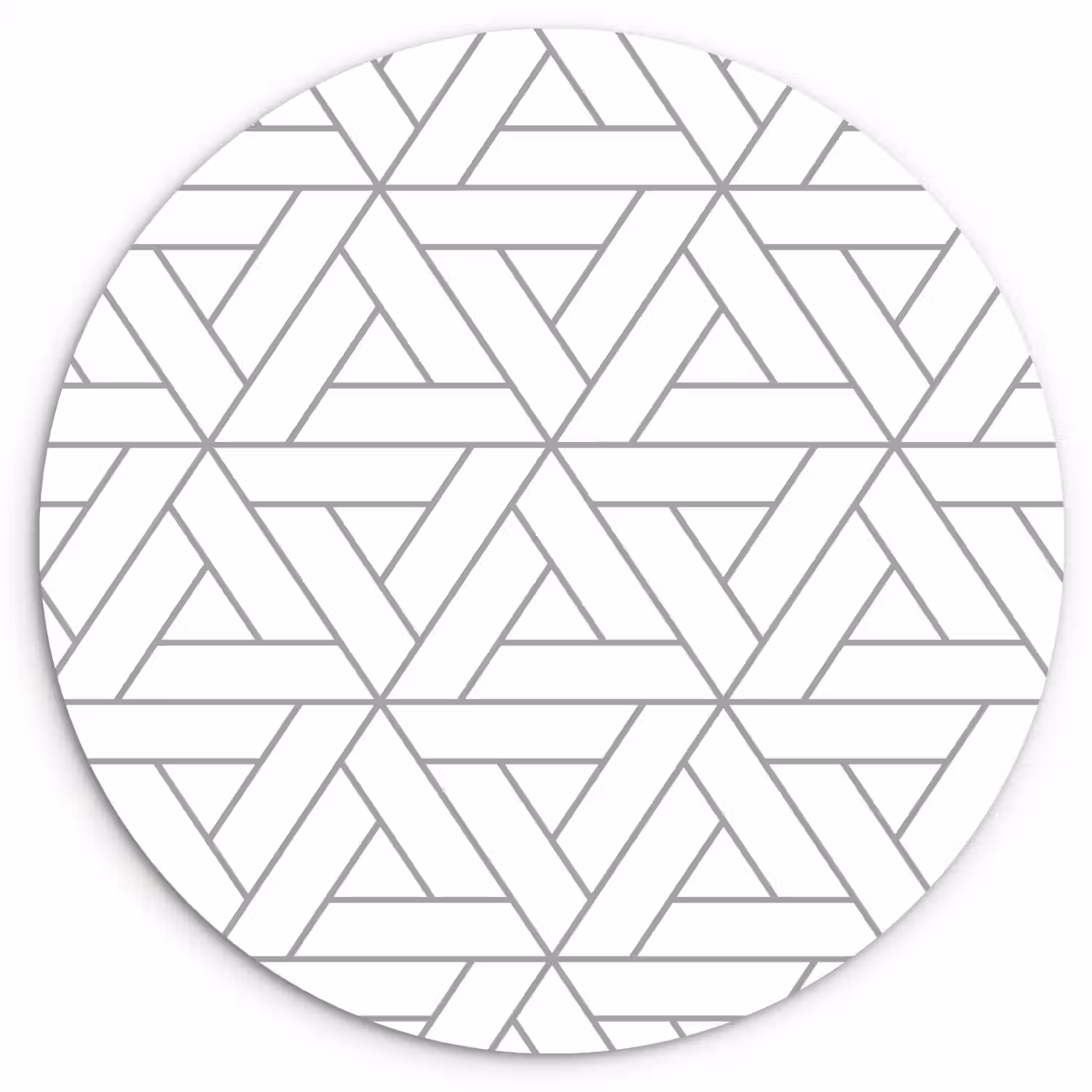 Design - Lijn - Patroon - Zwart - Wit Wandcirkel kunststof plaat 5mm dik klein 188 -3d