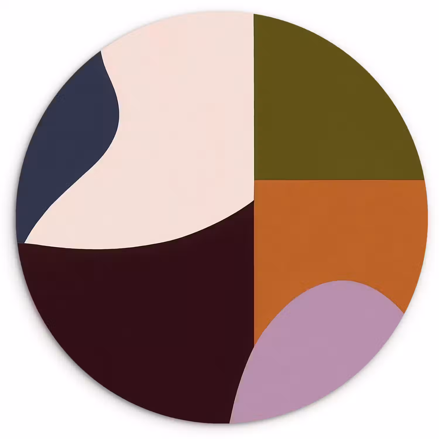 Vormen - Abstract - Kleuren - Vierkant Wandcirkel kunststof plaat 5mm dik klein -3d