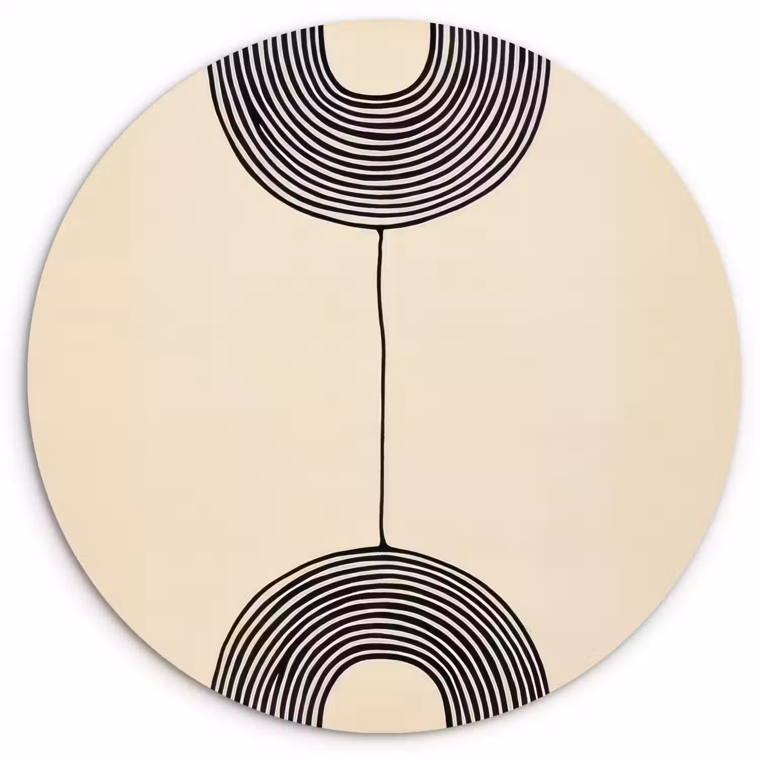 Geometrische bogen - Minimalistisch - Symmetrisch Wandcirkel kunststof plaat 5mm dik klein -3d