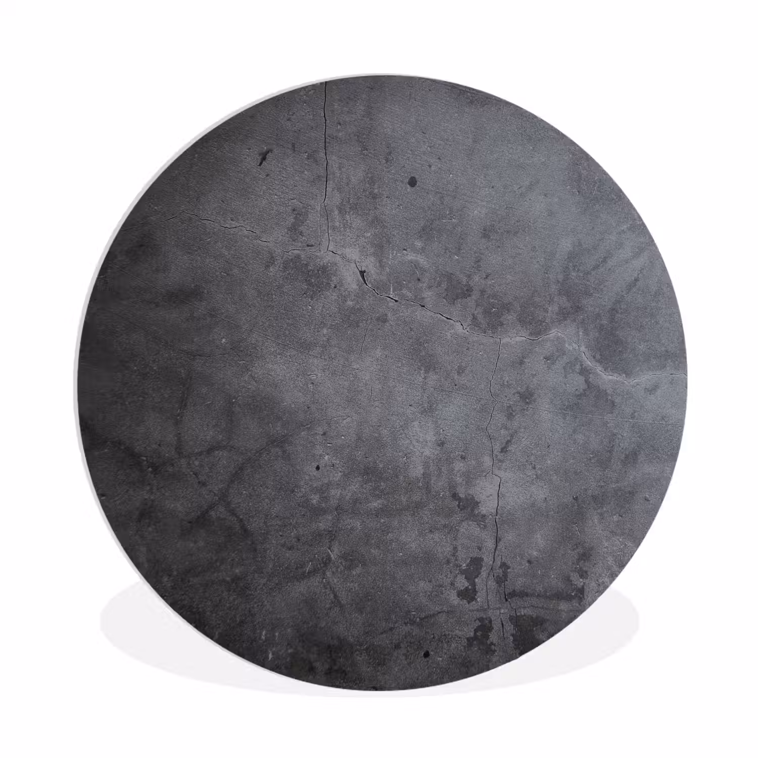 Industrieel - Beton - Grijs - Leisteen Wandcirkel kunststof plaat 5mm dik klein -3d