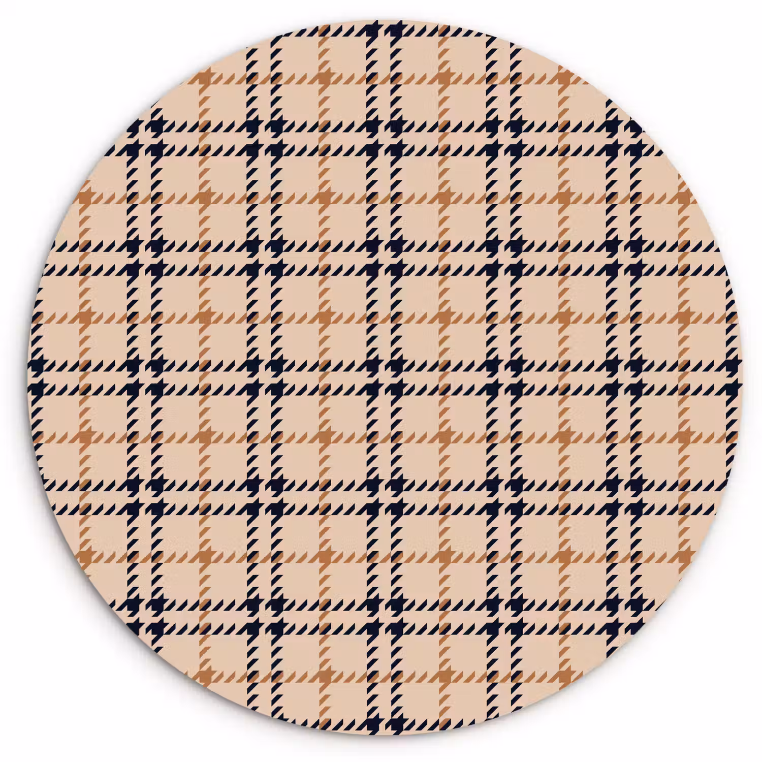 Plaid - Patroon - Beige - Zwart Wandcirkel kunststof plaat 5mm dik klein 188 -3d