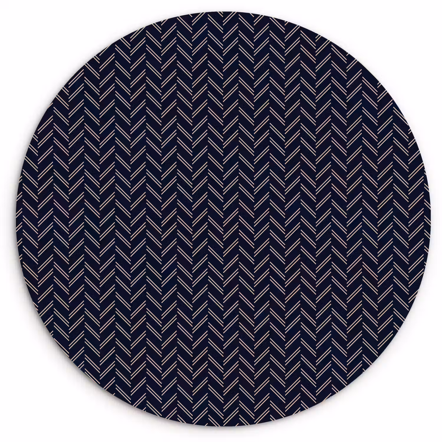 Plaid - Patroon - Visgraad - Blauw Wandcirkel kunststof plaat 5mm dik klein 188 -3d