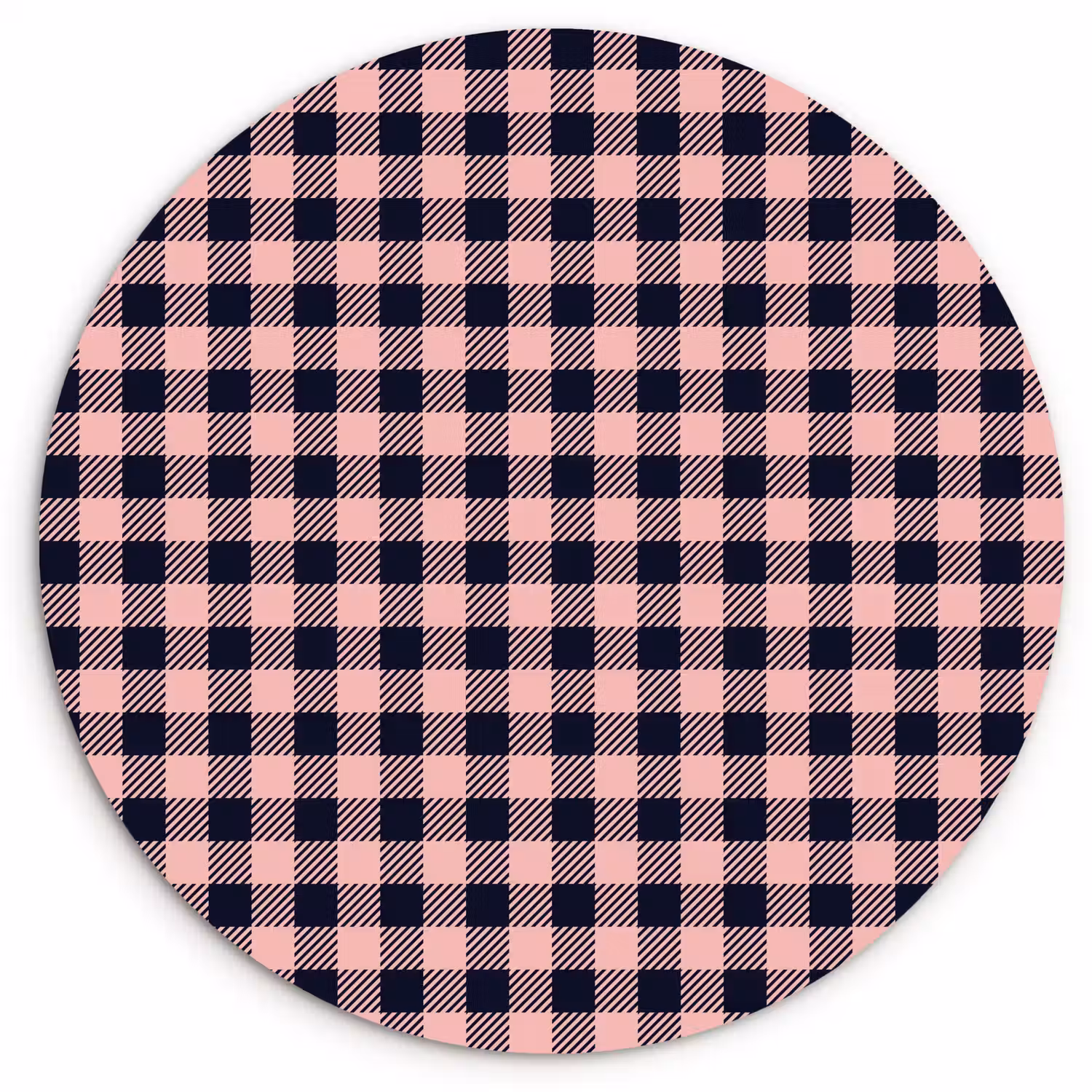 Plaid - Patroon - Roze - Zwart Wandcirkel kunststof plaat 5mm dik klein 188 -3d