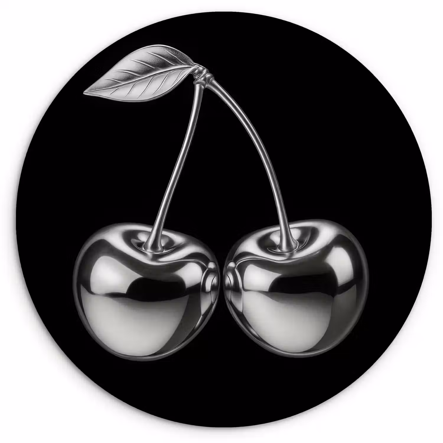 Kers - Luxueus - Metallic Wandcirkel kunststof plaat 5mm dik klein -3d