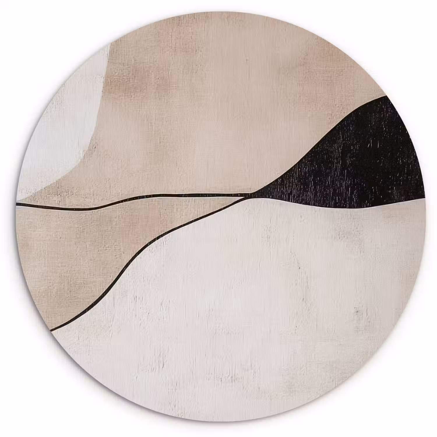 Contourlijnen - Abstracte landschap Wandcirkel kunststof plaat 5mm dik klein -3d