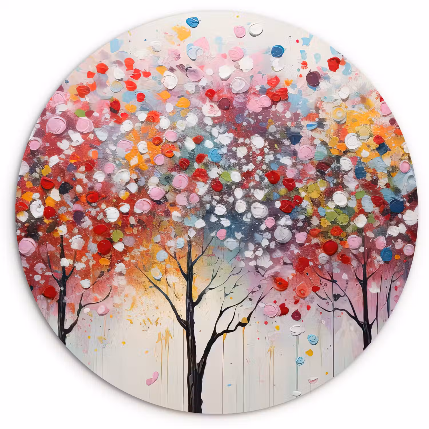 Kunst - Bomen - Natuur - Acryl Wandcirkel kunststof plaat 5mm dik klein -3d
