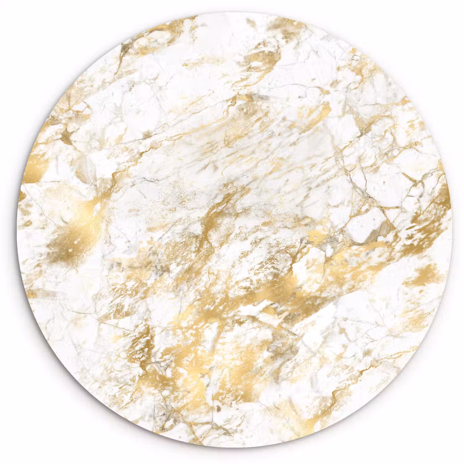 Marmer - Goud - Structuur Wandcirkel kunststof plaat 5mm dik klein 188 -3d