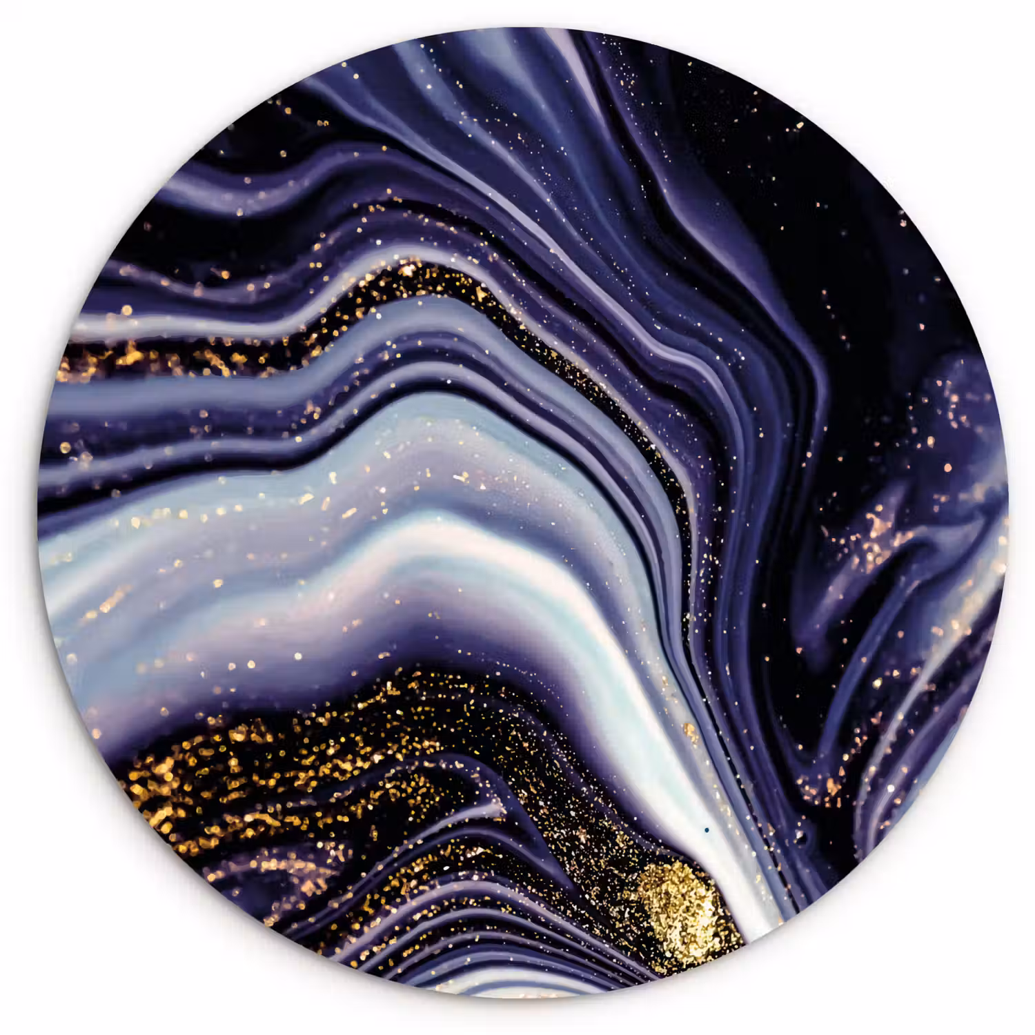Marmer - Paars - Luxe - Marmerlook - Glitter Wandcirkel kunststof plaat 5mm dik klein -3d
