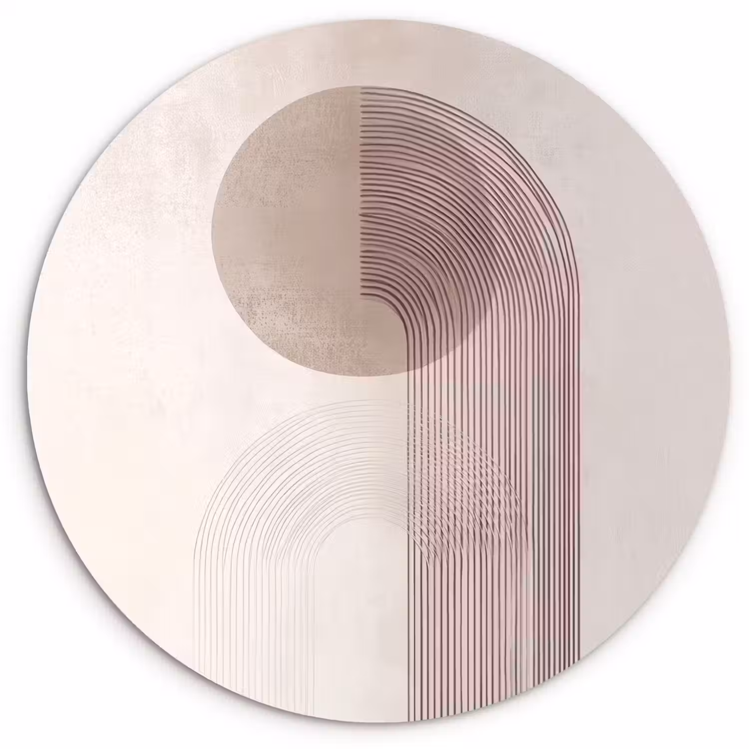 Minimalistisch - Cirkel - Lichtgrijs Wandcirkel kunststof plaat 5mm dik klein -3d