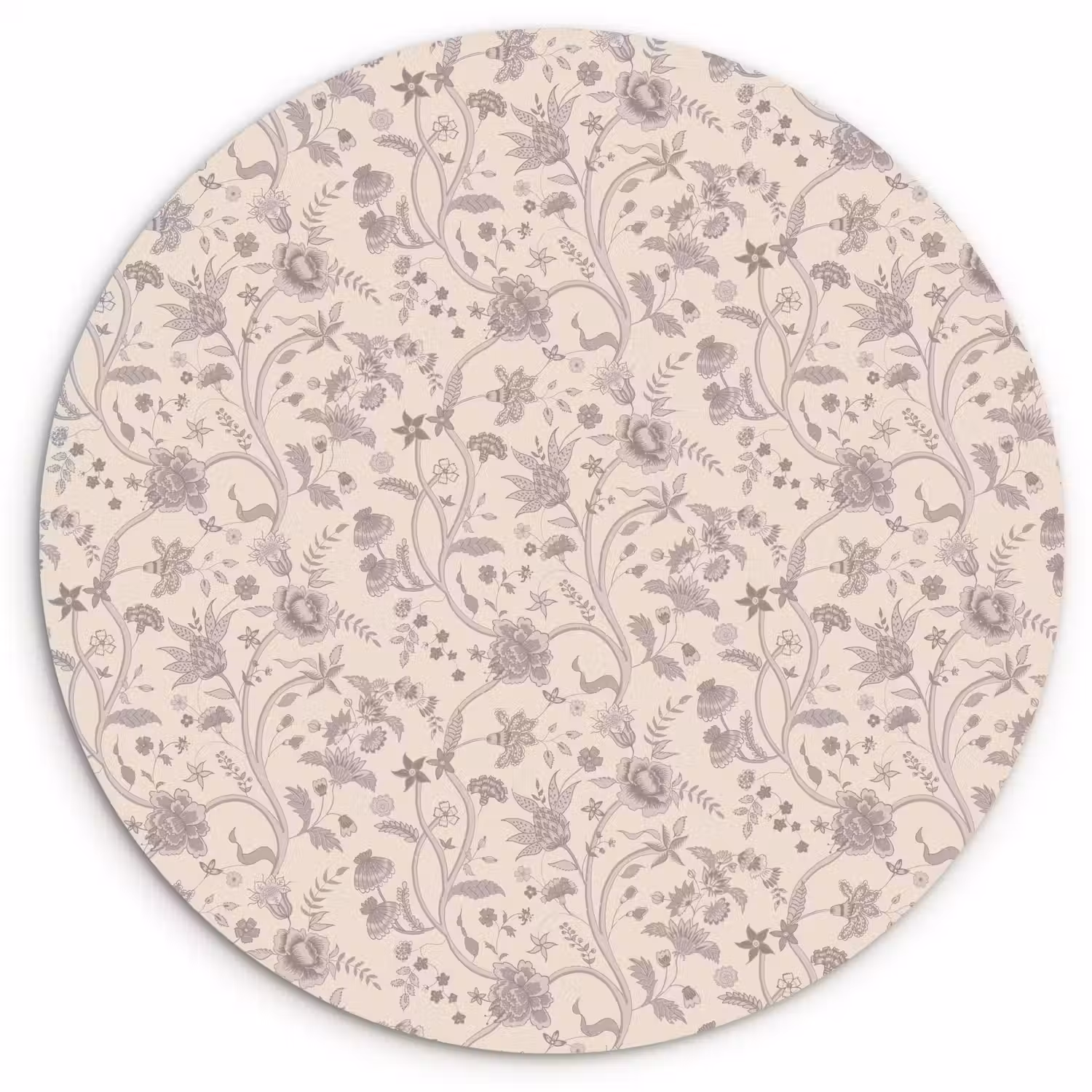 Patroon - Bloemen - Paars Wandcirkel kunststof plaat 5mm dik klein 188 -3d