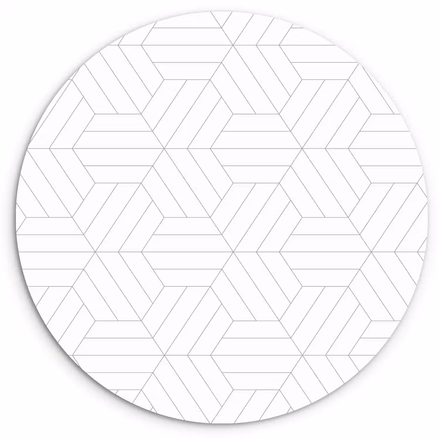 Patroon - Lijn - Design - Zwart - Wit Wandcirkel kunststof plaat 5mm dik klein 188 -3d