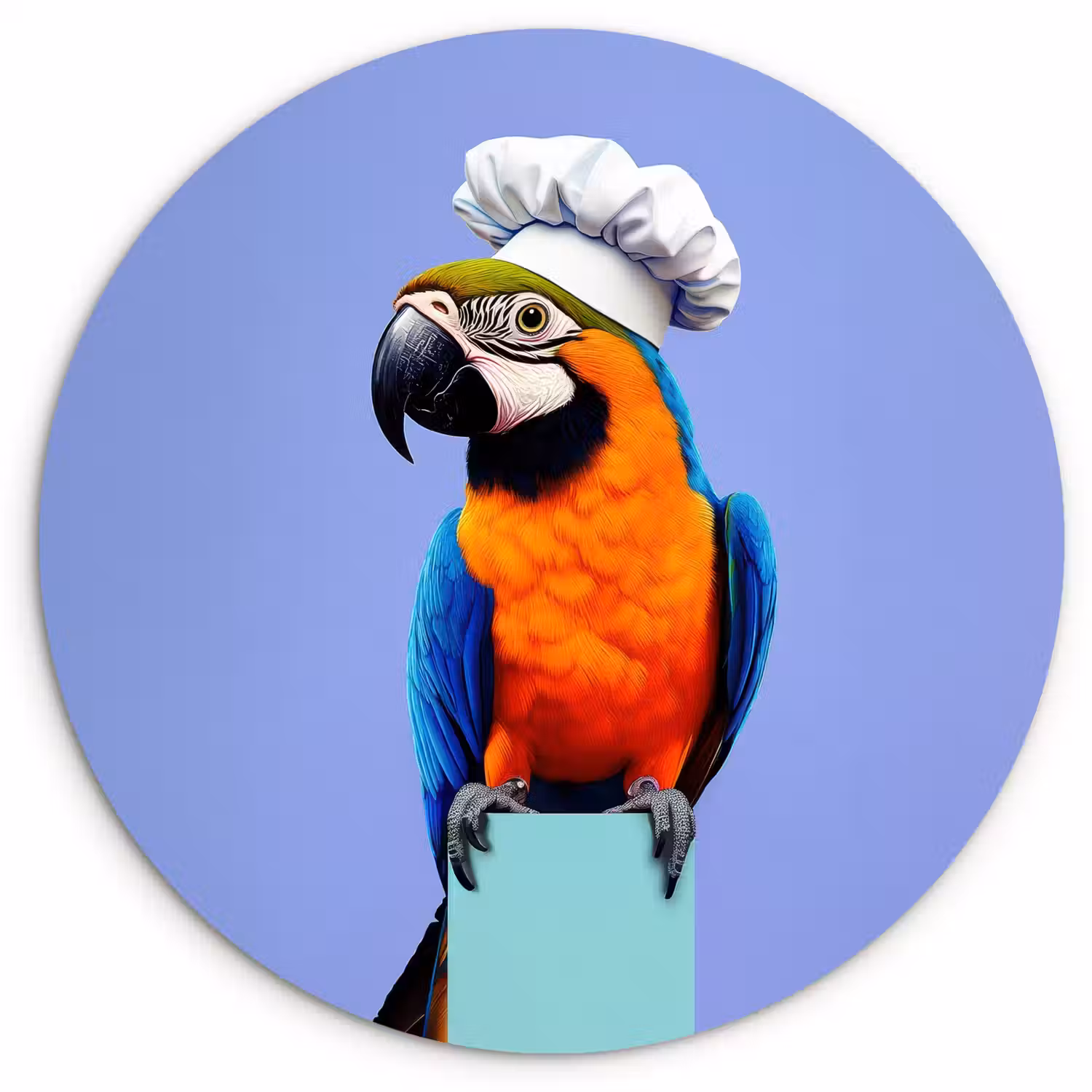 Papegaai - Koksmuts - Vogel - Leuk Wandcirkel kunststof plaat 5mm dik klein -3d