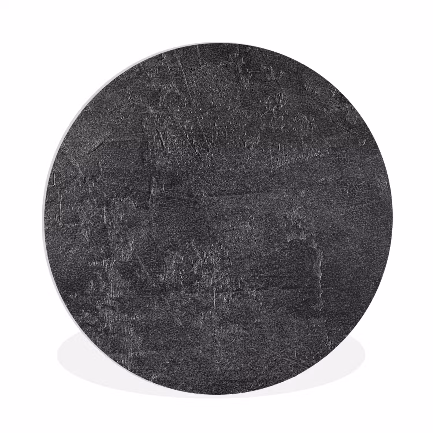 Leisteen - Beton - Natuursteen - Grijs Wandcirkel kunststof plaat 5mm dik klein -3d