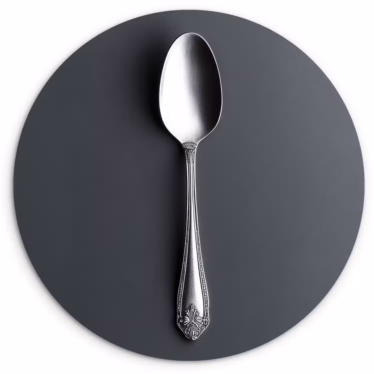 Zilver - Metaal - Lepel Wandcirkel kunststof plaat 5mm dik klein -3d