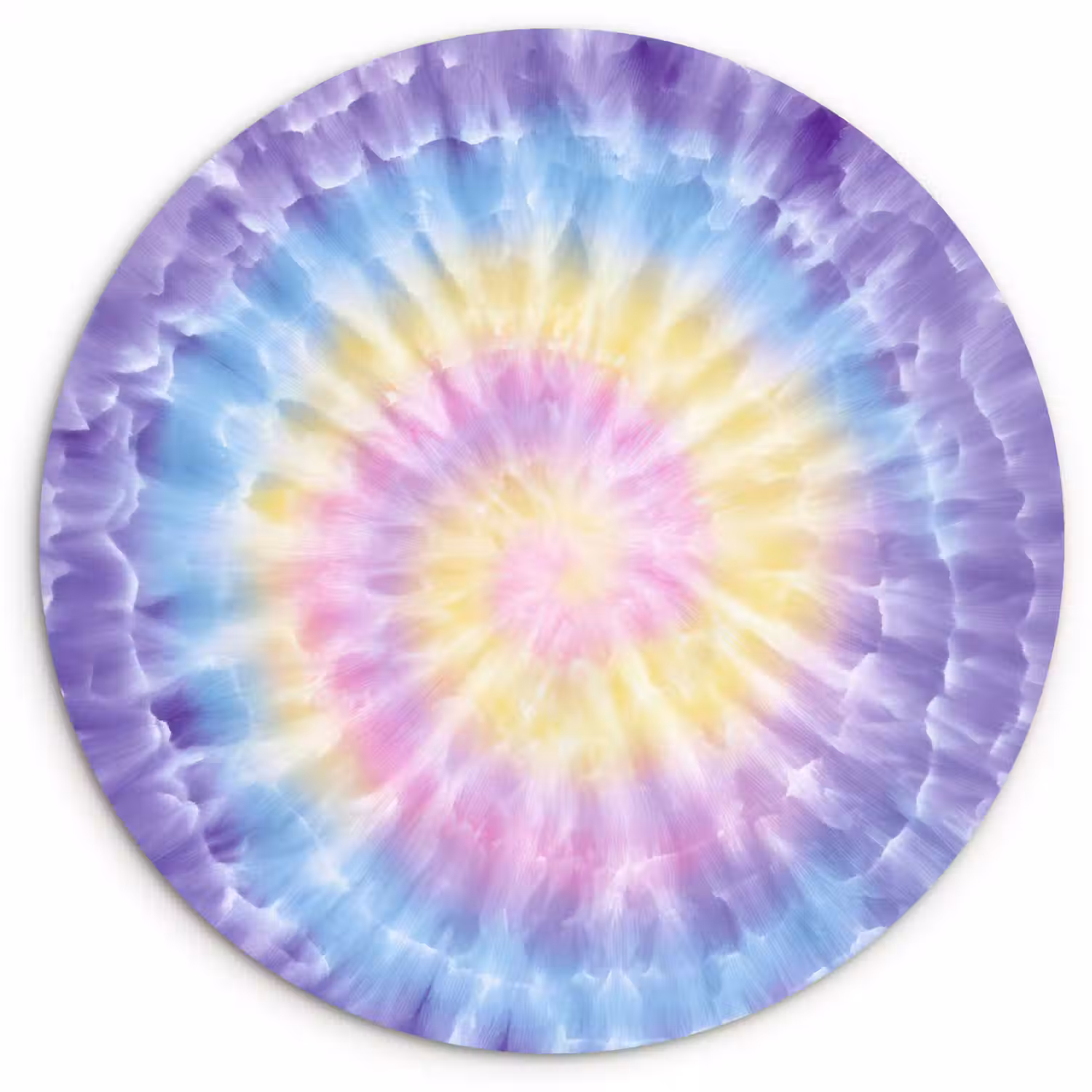 Spiraal - Tie dye - Pasteltinten Wandcirkel kunststof plaat 5mm dik klein -3d