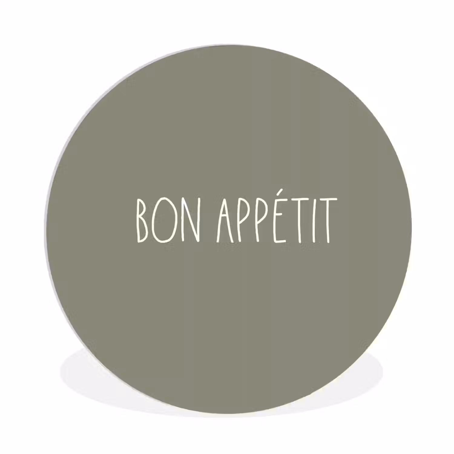 Spreuken - Bon appétit - Quotes - Eet smakelijk - Eten Wandcirkel kunststof plaat 5mm dik klein -3d