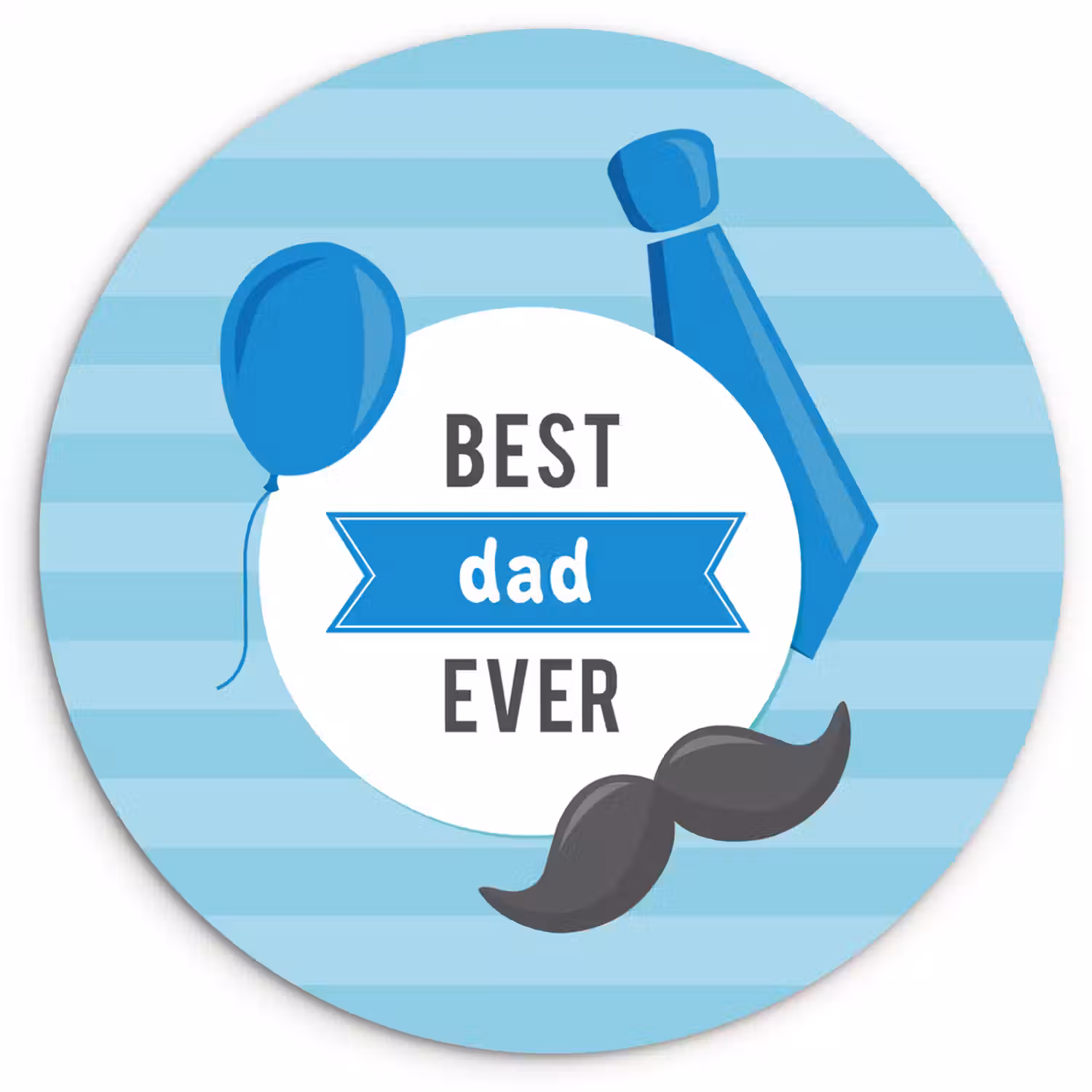Spreuken - Quotes - Best dad ever - Vader Wandcirkel kunststof plaat 5mm dik klein -3d
