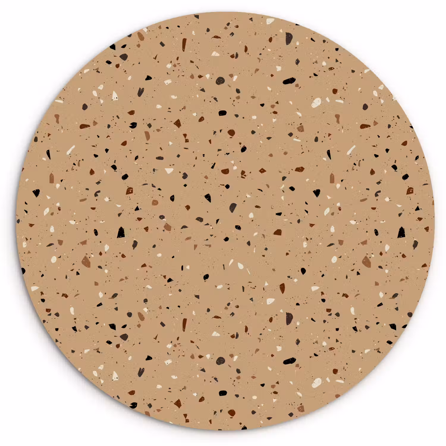Terrazzo - Patroon - Beige Wandcirkel kunststof plaat 5mm dik klein 188 -3d