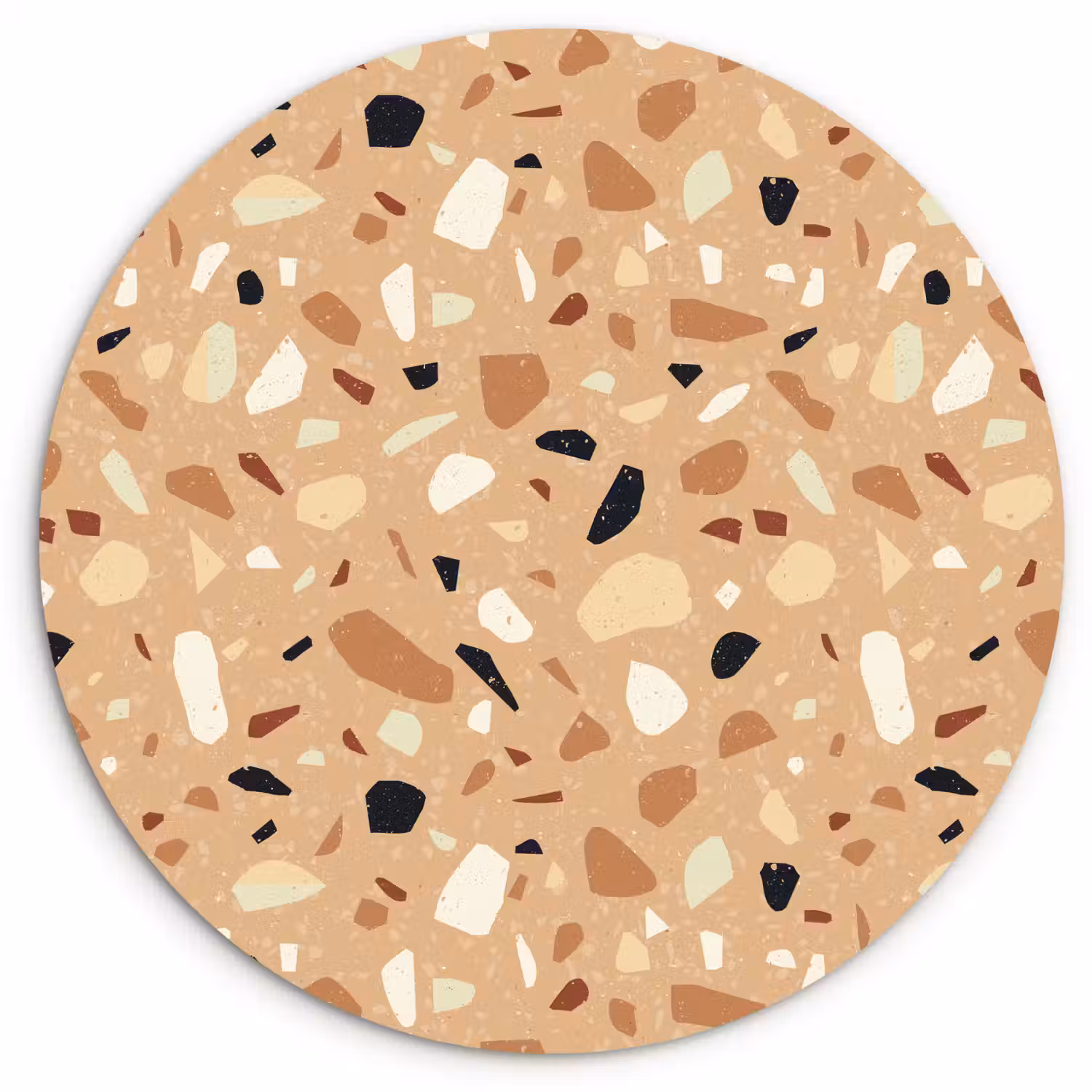 Terrazzo - Patroon - Kleurrijk - Oranje Wandcirkel kunststof plaat 5mm dik klein 188 -3d