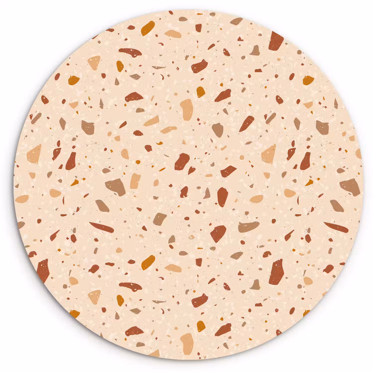 Terrazzo - Patroon - Kleurrijk - Steen Wandcirkel kunststof plaat 5mm dik klein 188 -3d