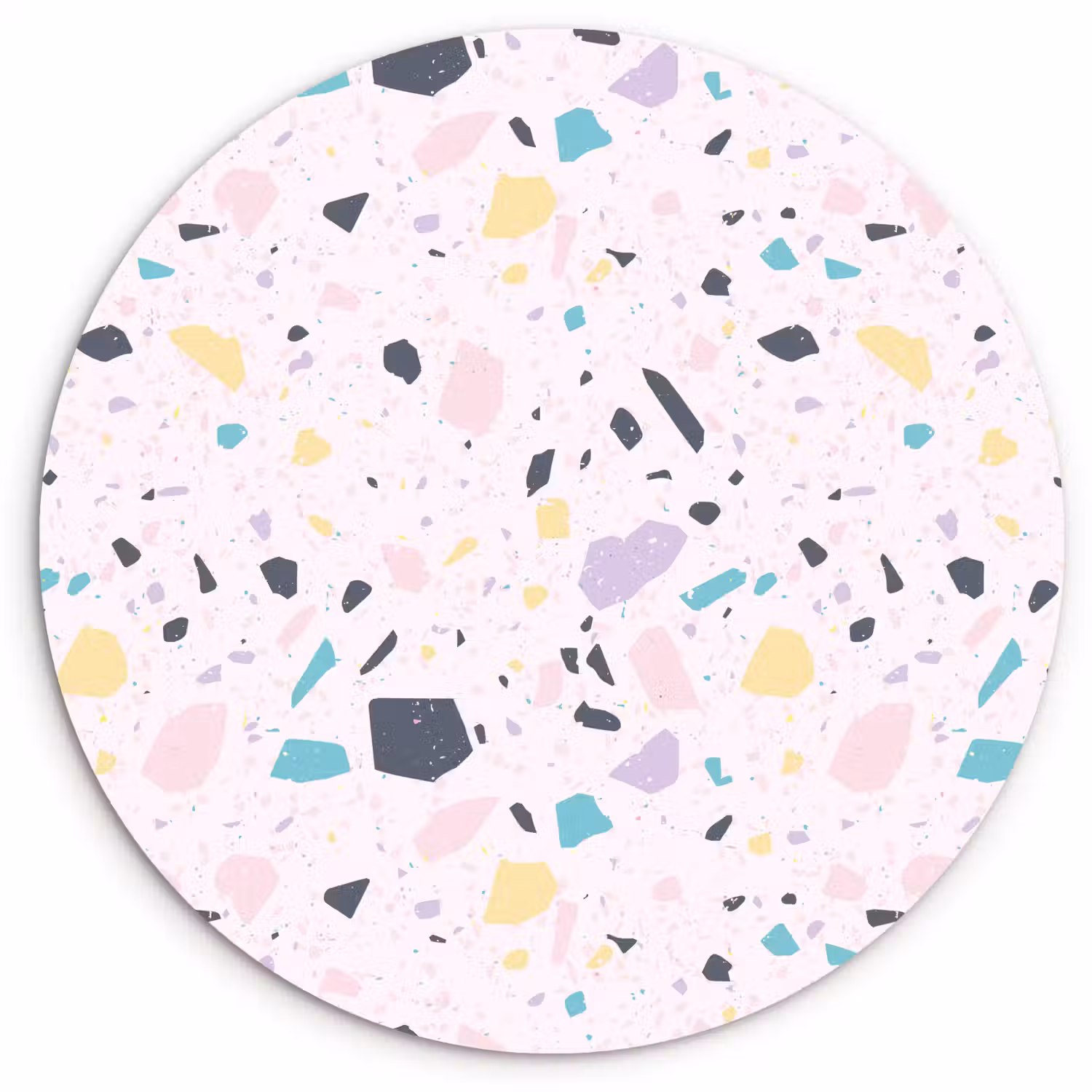 Terrazzo - Patroon - Zacht - Snoep Wandcirkel kunststof plaat 5mm dik klein 188 -3d