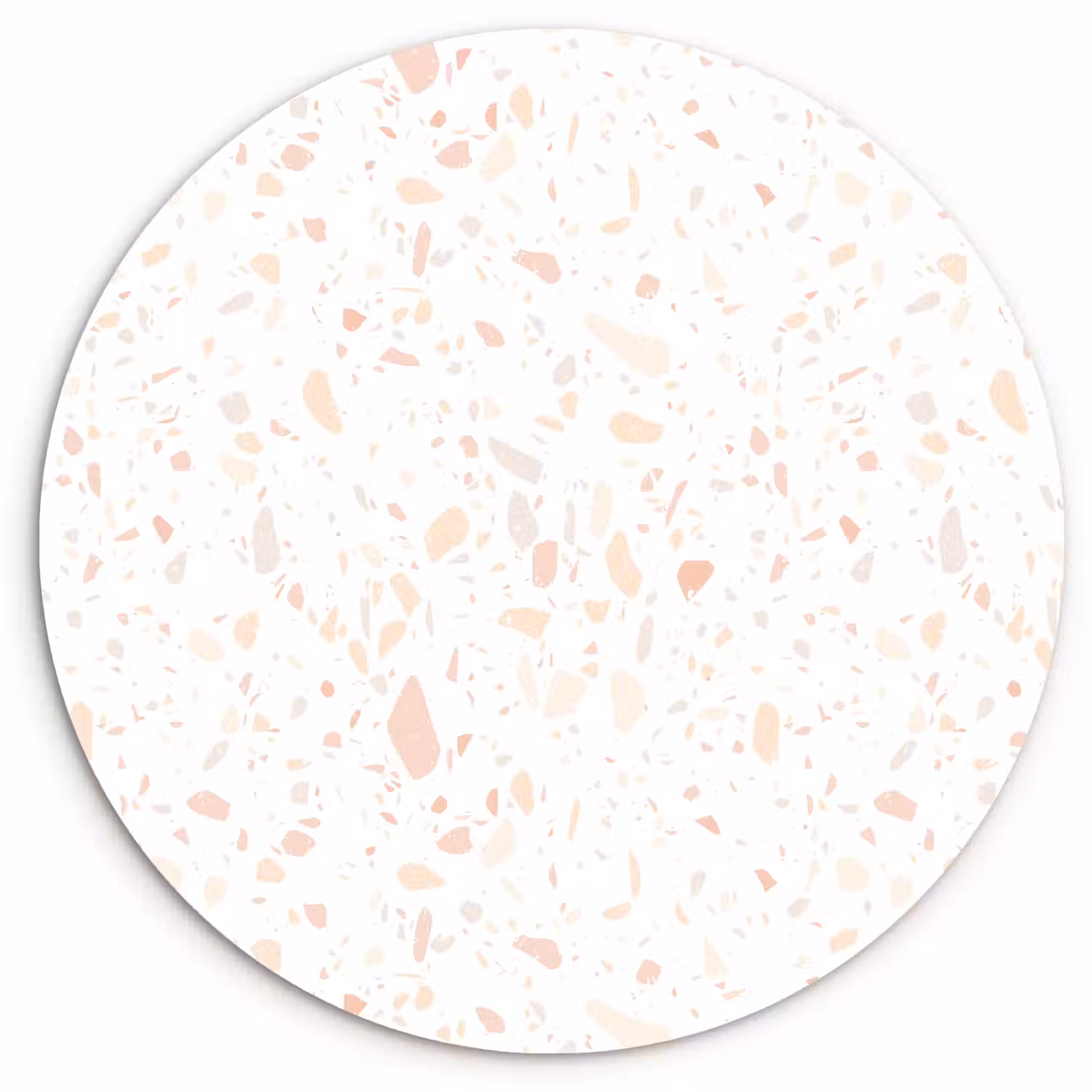 Terrazzo - Patroon - Wit - Perzik Wandcirkel kunststof plaat 5mm dik klein 188 -3d