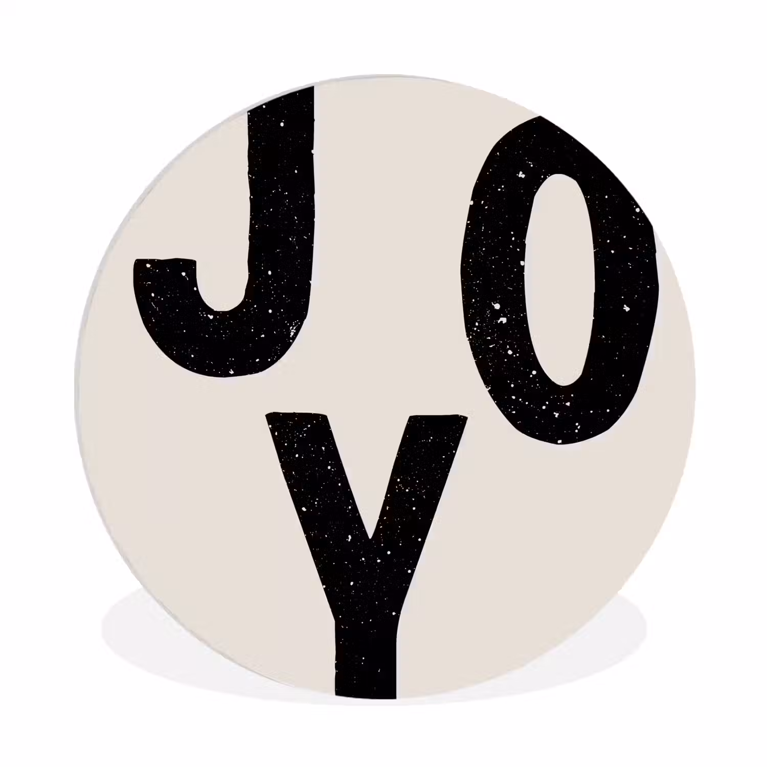 Kerst - Quote - Joy - Zwart - Feestdagen Wandcirkel kunststof plaat 5mm dik klein -3d