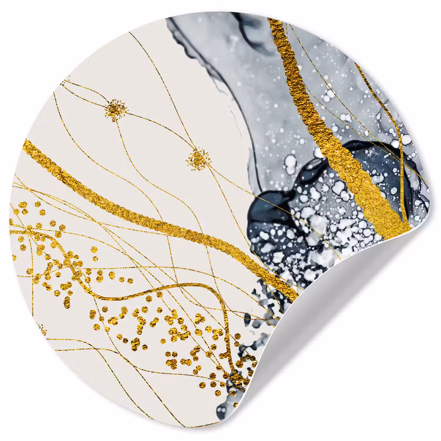 Abstract - Goud - Natuur - Kunst Wandcirkel behangsticker klein -3d