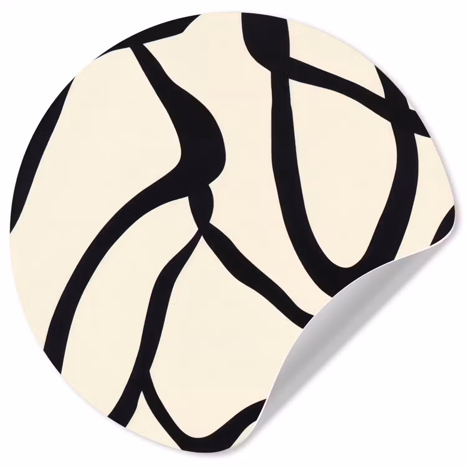 Abstract - Lijnen - Modern - Beige Wandcirkel behangsticker klein -3d