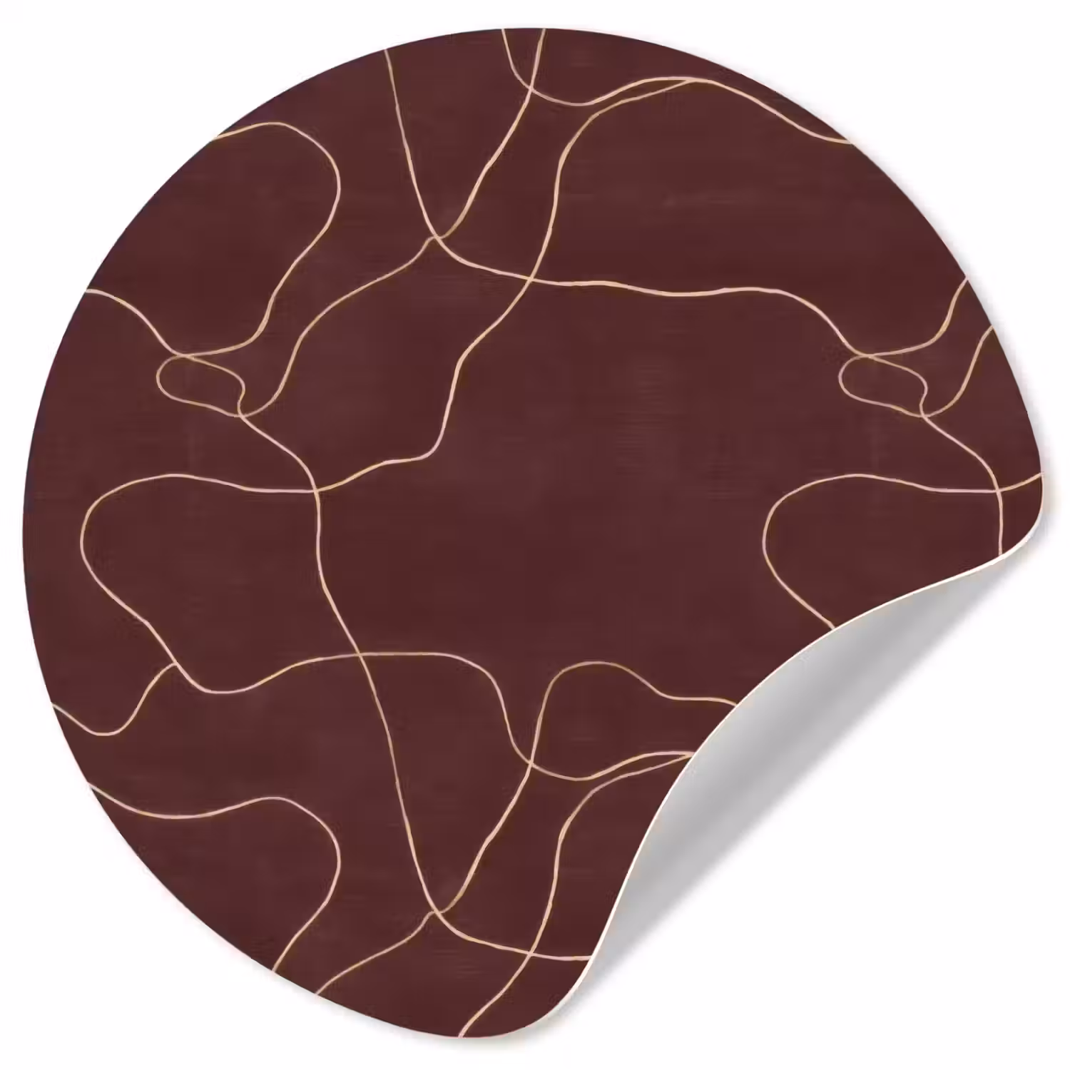 Abstract - Modern - Bruin Wandcirkel behangsticker klein 186 -3d