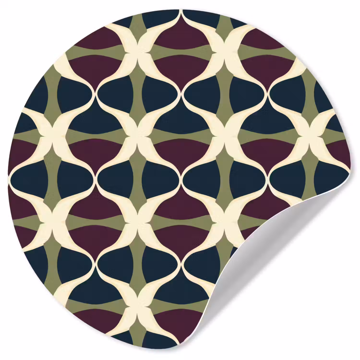 Abstract - Retro - Kleurrijk Wandcirkel behangsticker klein 186 -3d