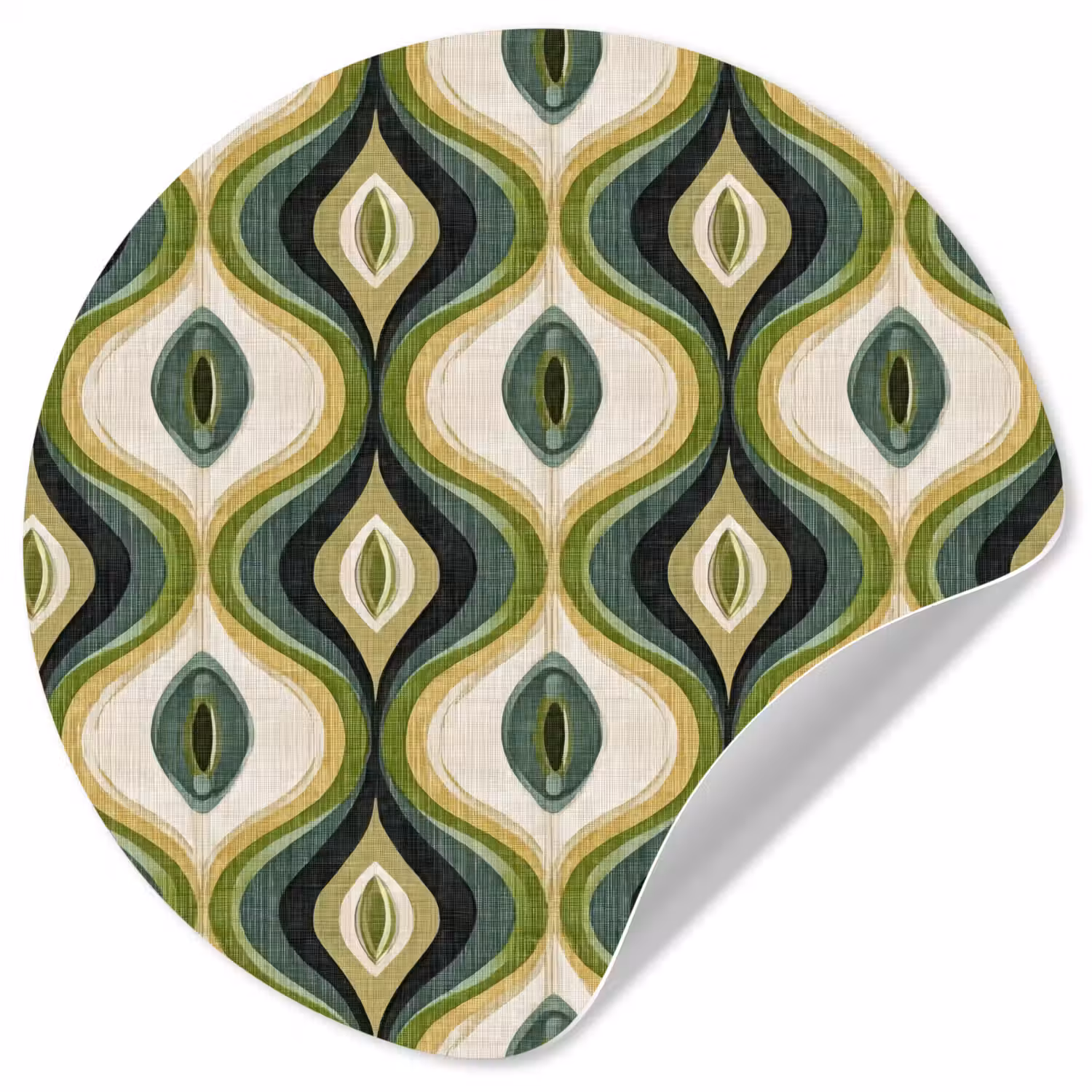 Abstract - Ritmisch - Groen Wandcirkel behangsticker klein 186 -3d
