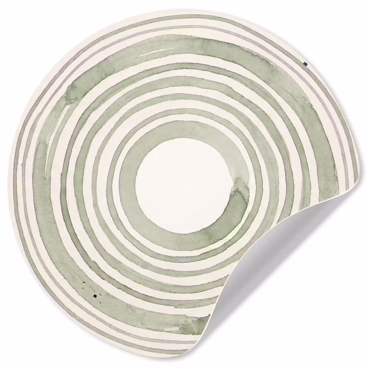 Abstractie - Cirkels - Waterverf - Groen - Modern Wandcirkel behangsticker klein -3d