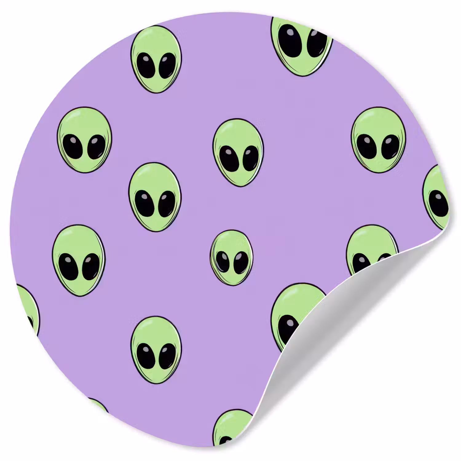 Alien - Retro - Lila Wandcirkel behangsticker klein 186 -3d