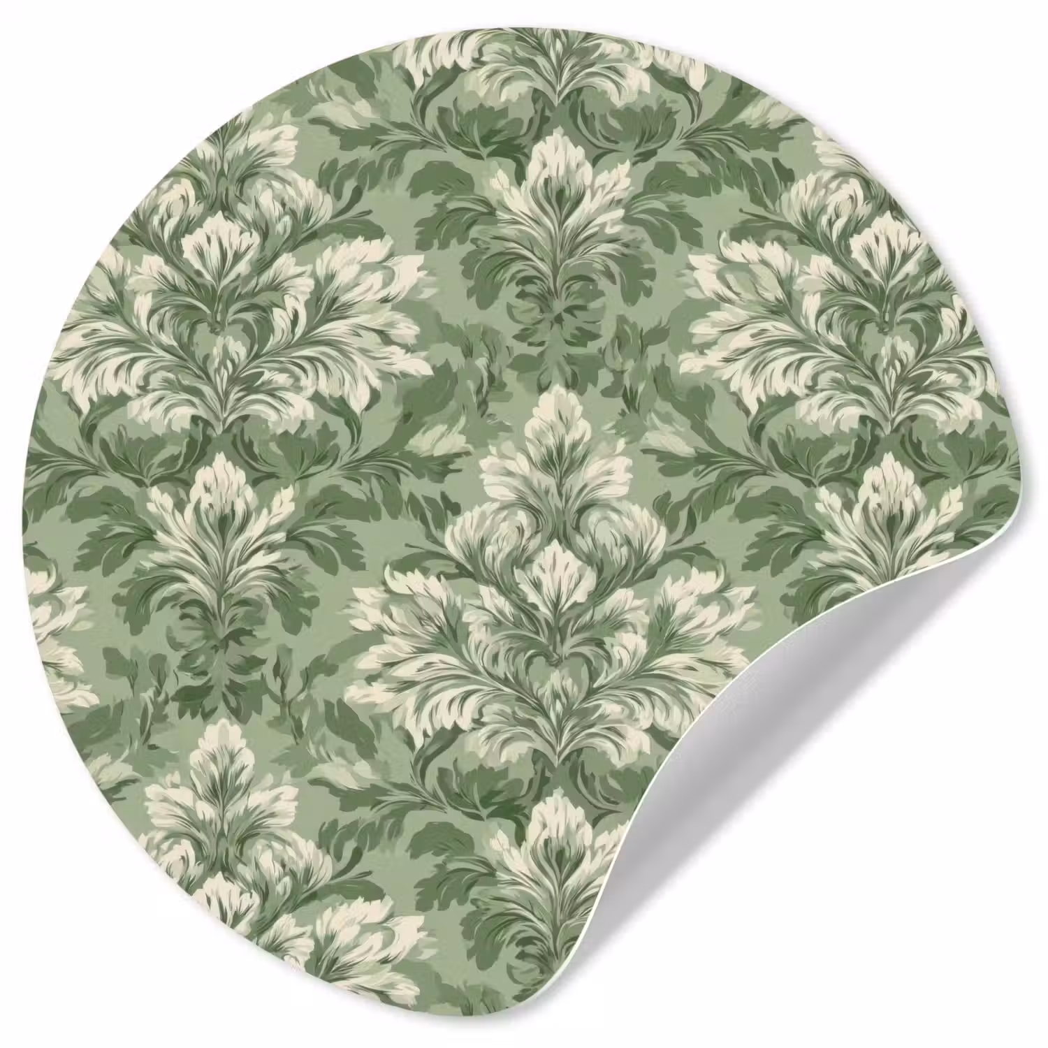 Sierlijk - Lichtgroen - Planten - Patroon - Getailleerd Wandcirkel behangsticker klein 186 -3d