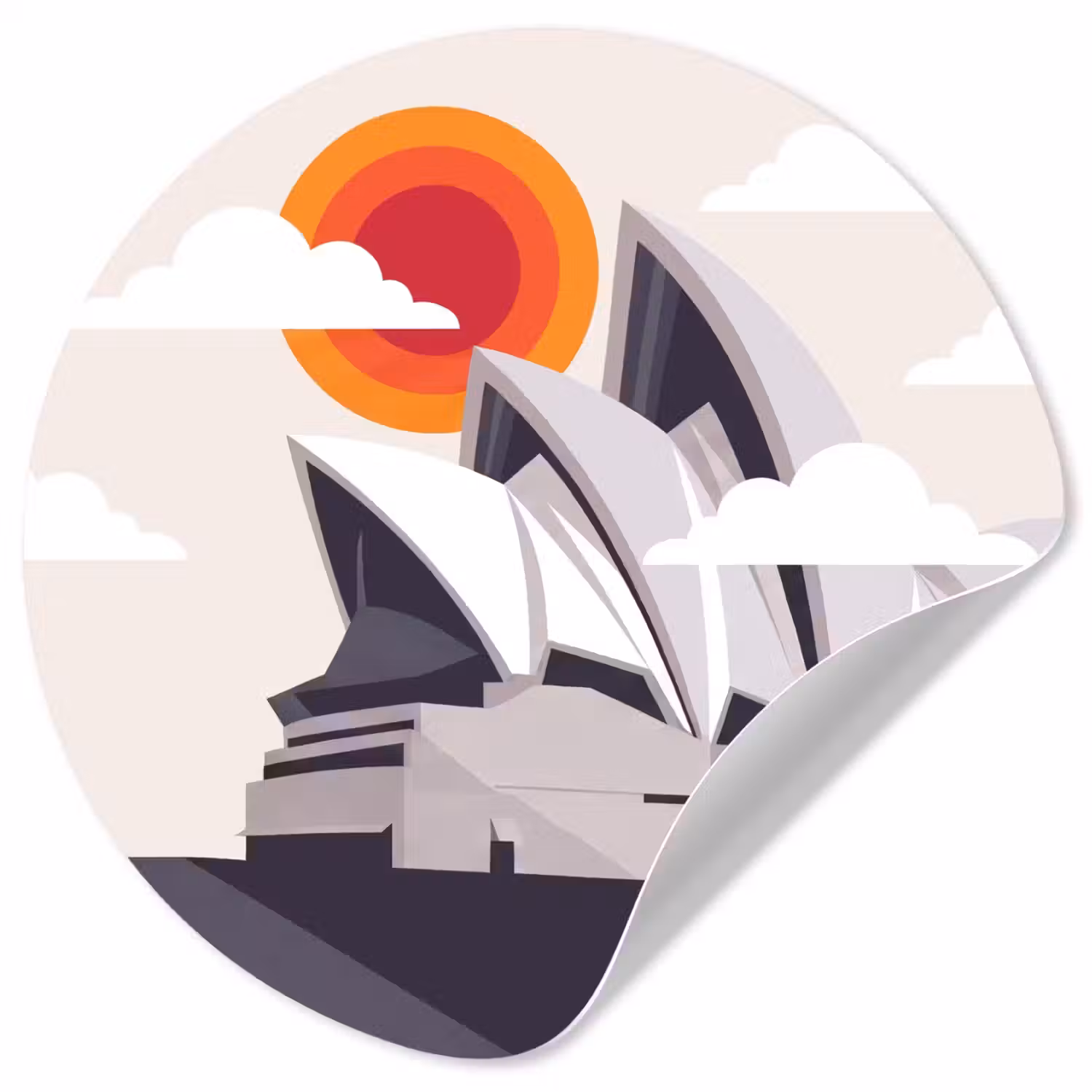 Architectuur - Stadsgezicht - Modern - Grijs - Oranje Wandcirkel behangsticker klein -3d