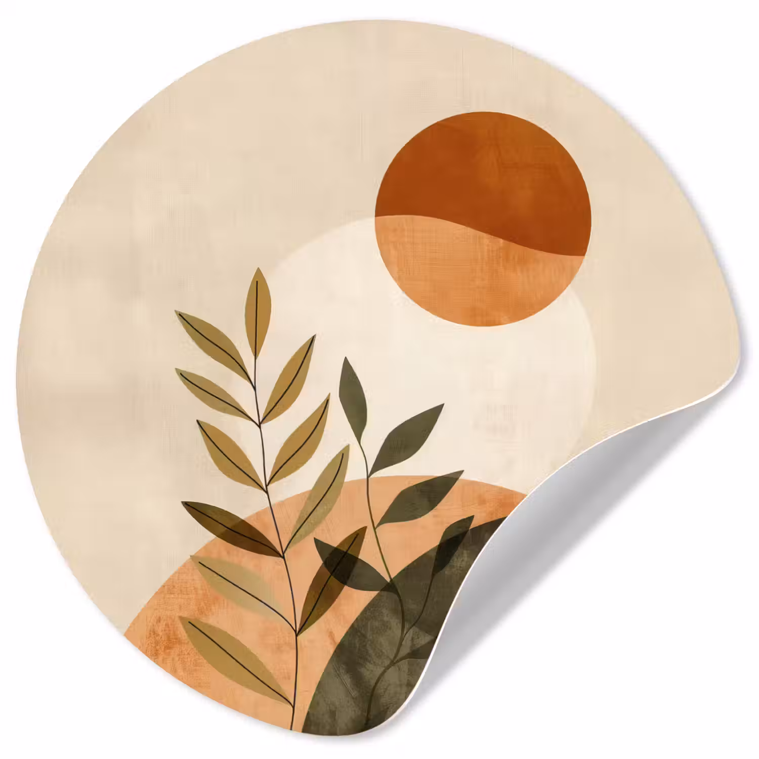 Takken - Vormen - Abstract Wandcirkel behangsticker klein -3d