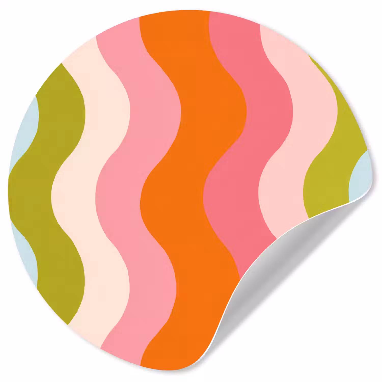 Banen - Golven - Kleurrijk - Verticaal Wandcirkel behangsticker klein -3d